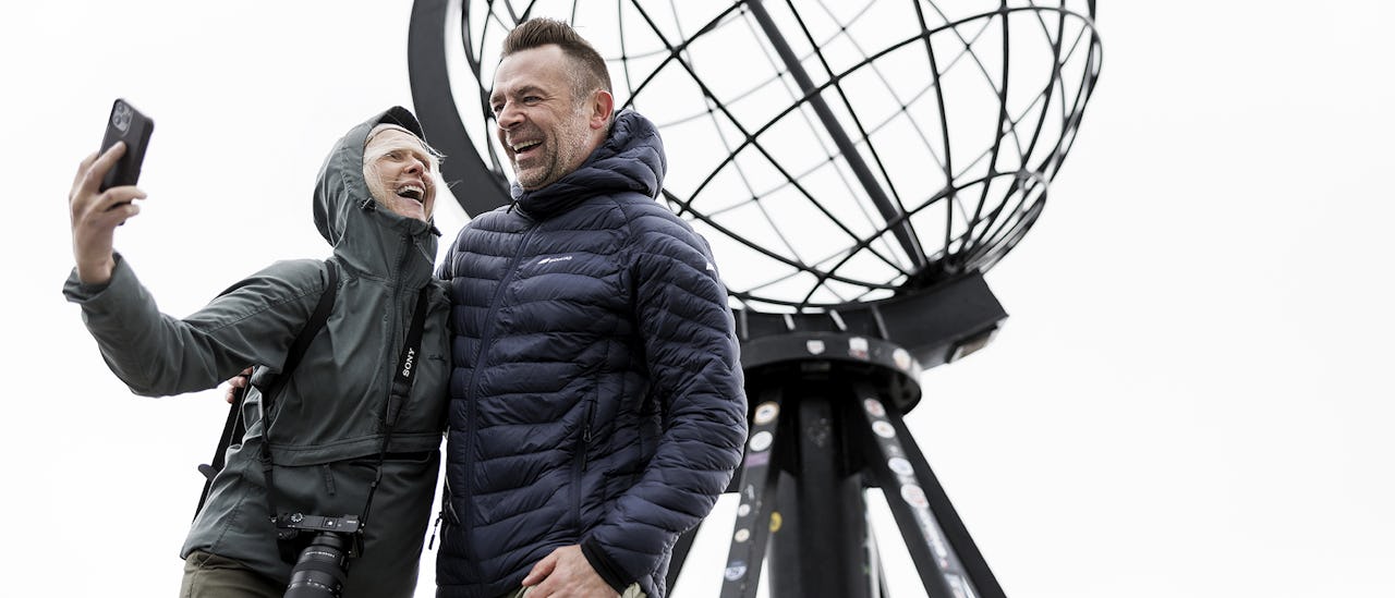 Enjoy a dramatic view from the world-famous 307 m high cliff Nordkapsplatån - the northernmost point of the European continent!